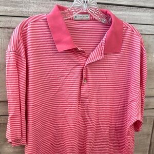 Peter Millar Pink Striped Polo Shirt